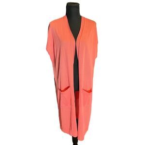 NWT Agnes & Dora Spiced Coral Long Line Duster Cardigan Size XL